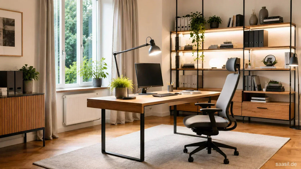 Arbeitszimmer richtig beleuchten – Schreibtischlampe und Tageslicht – Ratgeber von Saasil