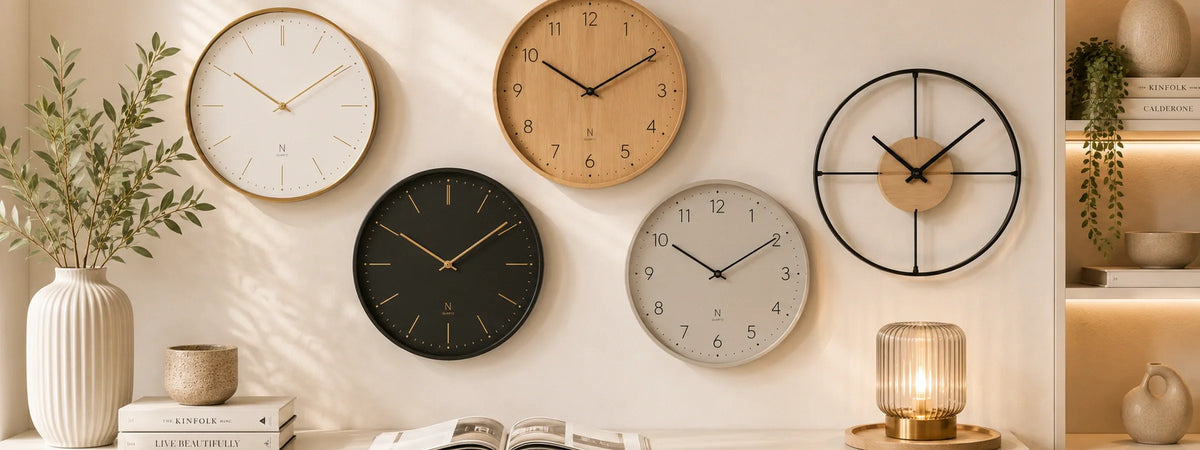 Uhren und Wanduhren in verschiedenen Designs für moderne Wohnräume