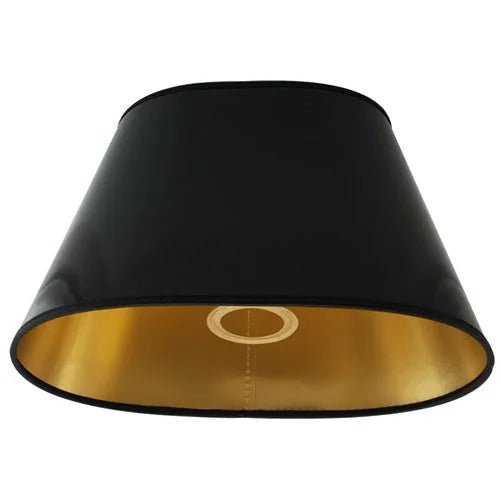 Lampenschirm Lack schwarz innen gold oval E27 Lampenschirm – saasil.de