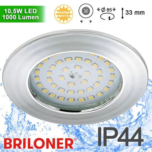 LED Power Spot Einbau 85mm 10,5W IP44 Aluminium – Einbaustrahler IP44, dimmbar, 85mm