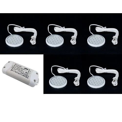 5x1W LED Unterbauleuchten Flach set inkl LED Trafo