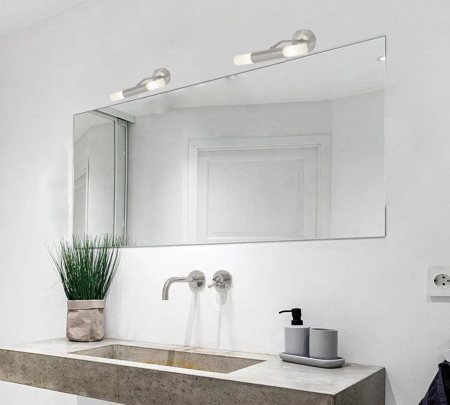 LED Bad Wandleuchte 2-flammig SPLASH nickel-matt Spiegellampe