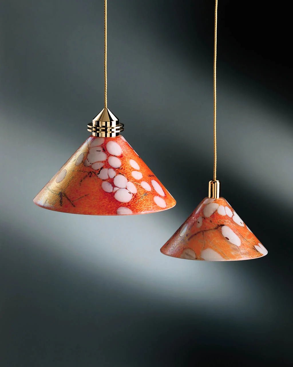 Bruck lampenglas vervangingsglas – handbeschilderde glazen lampenkap in oranje parelmoer