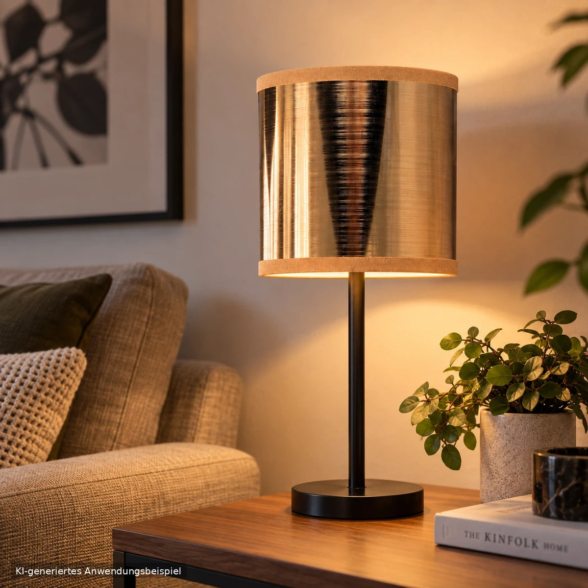 Anwendungsbeispiel des Light & Living Klemm-Lampenschirms auf einer dekorativen Tischlampe