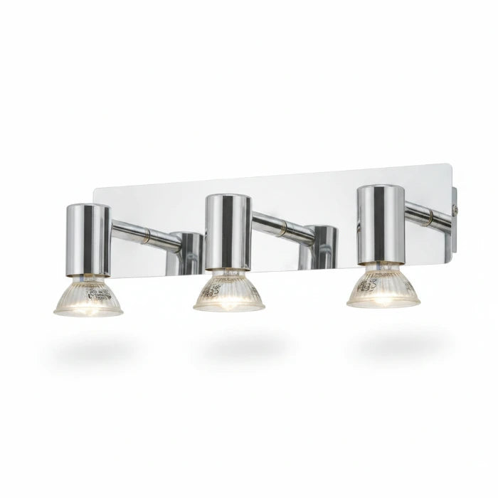 Spiegellampe Wandlampe Chrom 32cm 3x GU10 LED 4W IP23