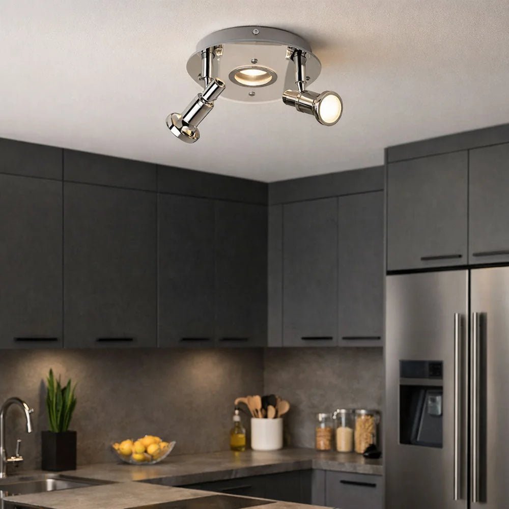 LED Deckenlampe mit beweglichen Strahlern Chrom 20cm – Strahler / Spotbeleuchtung