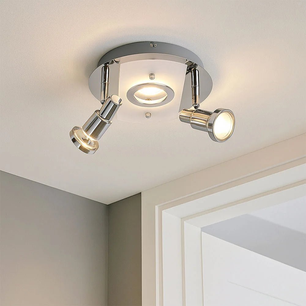 LED Deckenlampe mit beweglichen Strahlern Chrom 20cm – Strahler / Spotbeleuchtung