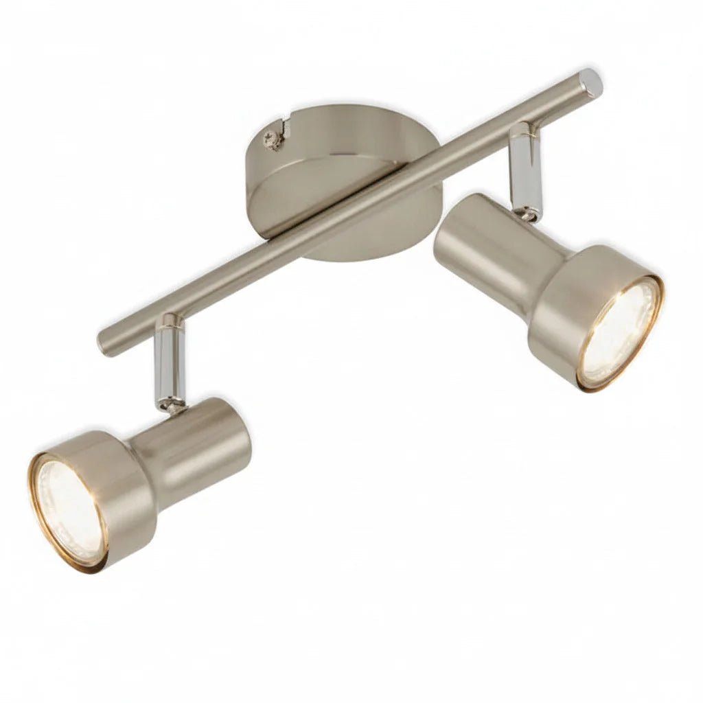 Deckenspot SUB 2flg nickel-matt inkl. GU10 LED schwenkbar – Strahler / Spotbeleuchtung