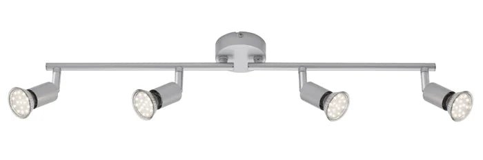 LED Deckenstrahler 4flg silber inkl. GU10 3W schwenkbar PICCO – Strahler / Spotbeleuchtung