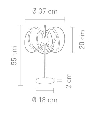 Design LED Tischlampe Apples geschwungen dimmbar