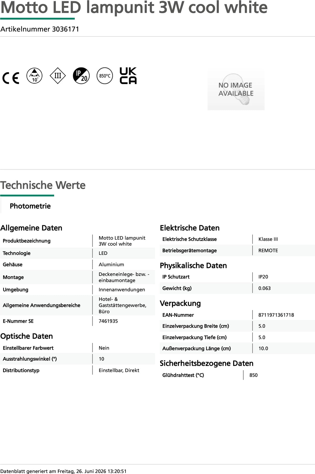 LED Modul Motto 3W kaltweiß 700mA Aluminium mit Netzstecker sylvania 3036171 einbau led mit gewinde gewinde 31mm durchmesser 22mm hoch 35mm aussendurchmesser kabel 2m