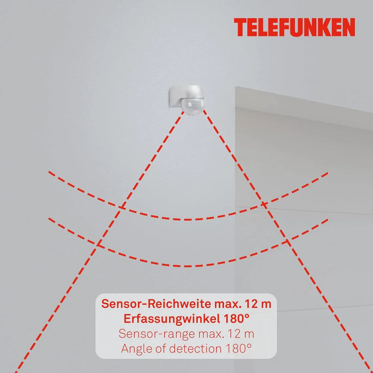 Bewegungsmelder für außen silber Reichweite 12m 180° IP44