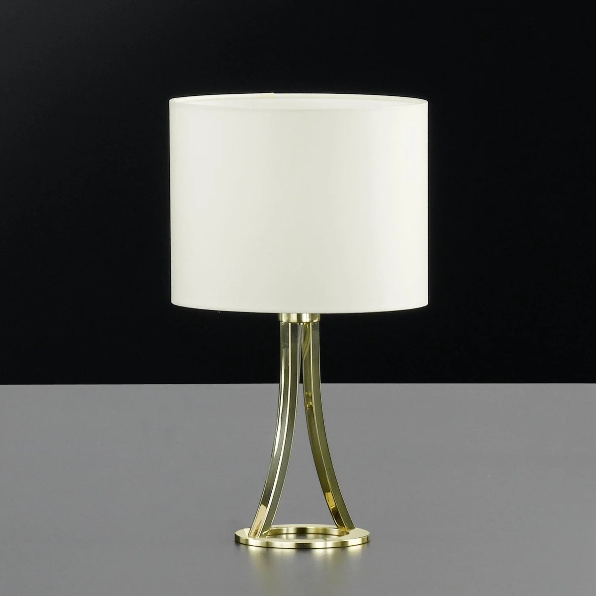 Tischleuchte Mira in Messing gold mit Schirm creme 33 cm 