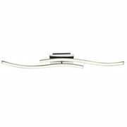 Moderne LED Deckenlampe 2 Stäbe gewellt Aluminium warmweiß drehbar 100cm – Deckenleuchte dimmbar