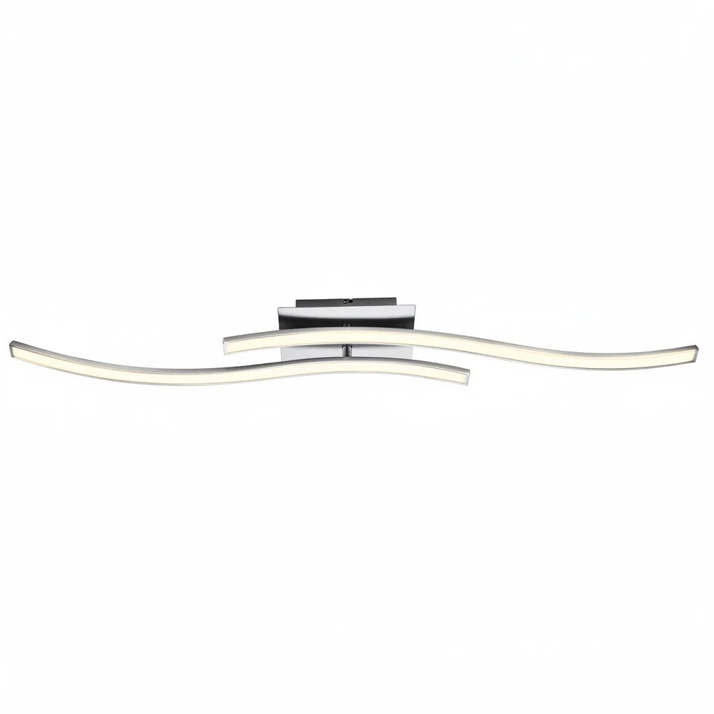 Moderne LED Deckenlampe 2 Stäbe gewellt Aluminium warmweiß drehbar 100cm – Deckenleuchte dimmbar