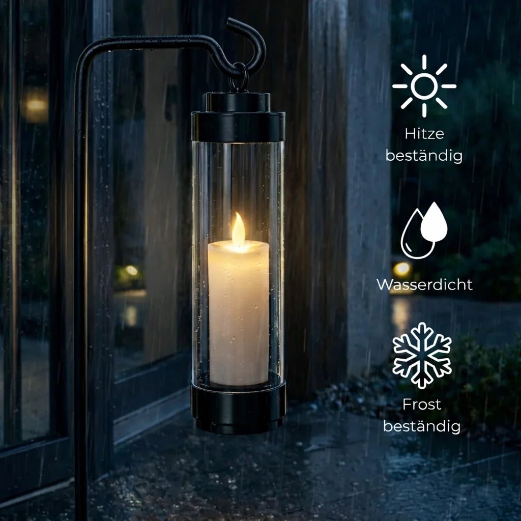 stablaterne gartenlaterne mit erdspieß für led teelichter windlicht mit stab für blumenbeet grablampe wegeleuchte ohne strom elle schwarz klar 53183 sompex