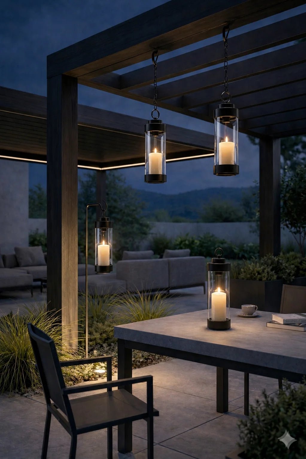 terrassenbeleuchtung zum aufhängen ohne strom akku stablaterne gartenlaterne mit erdspieß für led teelichter windlicht mit stab für blumenbeet grablampe wegeleuchte ohne strom elle schwarz klar 53183 sompex