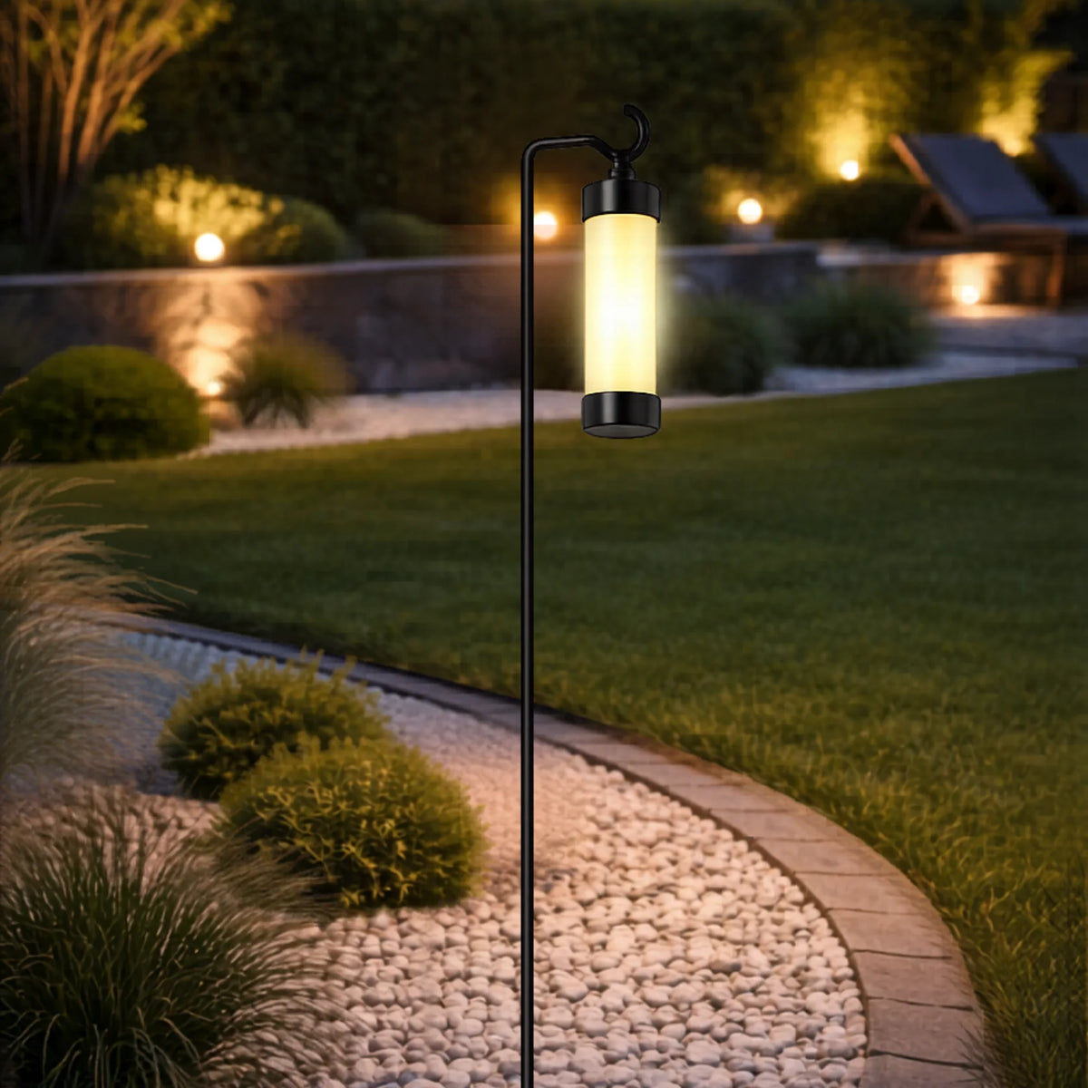 gartenlaterne mit erdspieß für led teelicht windlicht mit stab für gartenbeet wegeleuchte garten elle schwarz gefrostet