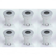 6x Set LED Bodeneinbauspot Blau 230V – Einbaustrahler IP66, schwenkbar, dimmbar, 55mm