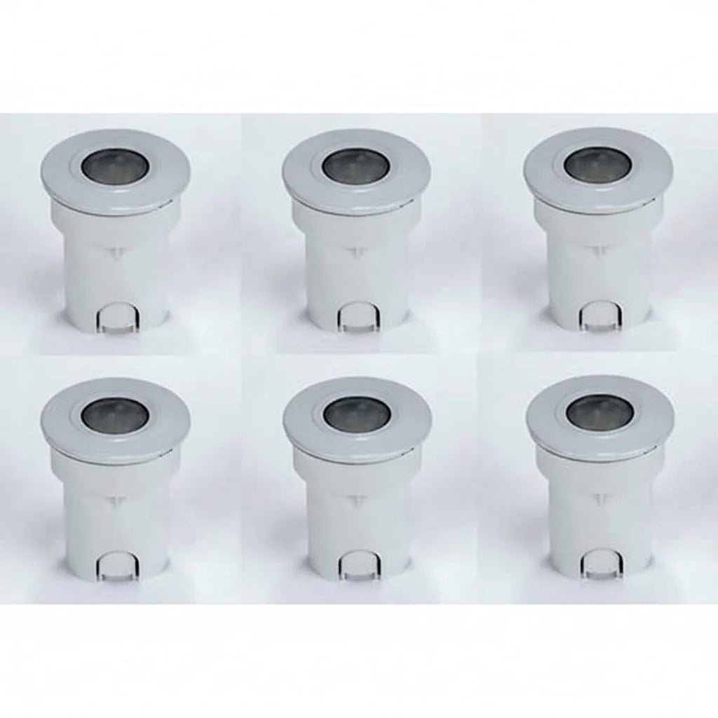 6x Set LED Bodeneinbauspot Blau 230V – Einbaustrahler IP66, schwenkbar, dimmbar, 55mm