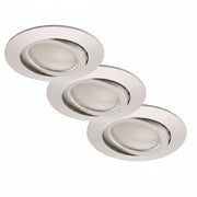 3x LED Einbauspot dimmbar per Schalter schwenkbar Alu 68mm – Einbaustrahler IP23, schwenkbar, dimmbar, 68mm
