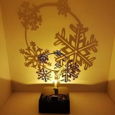 LED Tischlampe mit Schattenspiel Shadow Motiv Schneeflocke Tischlampe