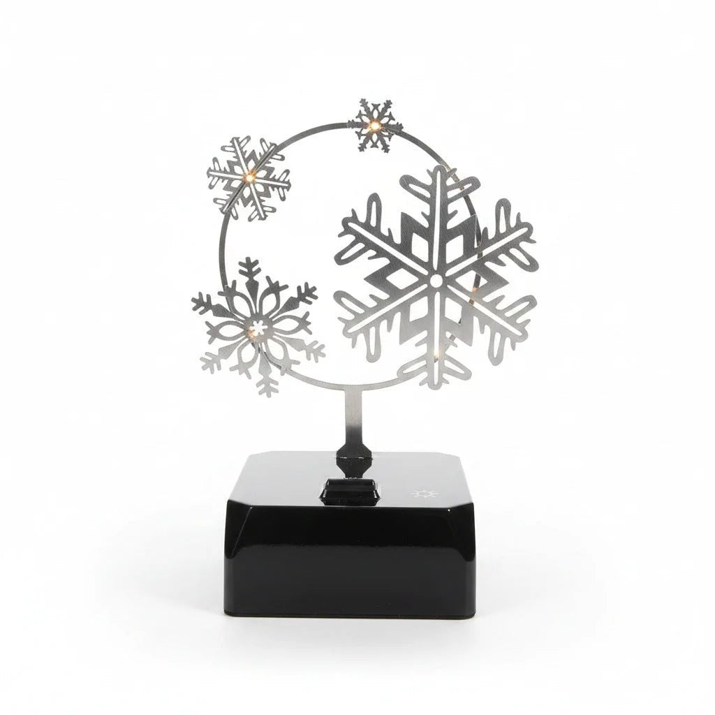 LED Tischlampe mit Schattenspiel Shadow Motiv Schneeflocke
