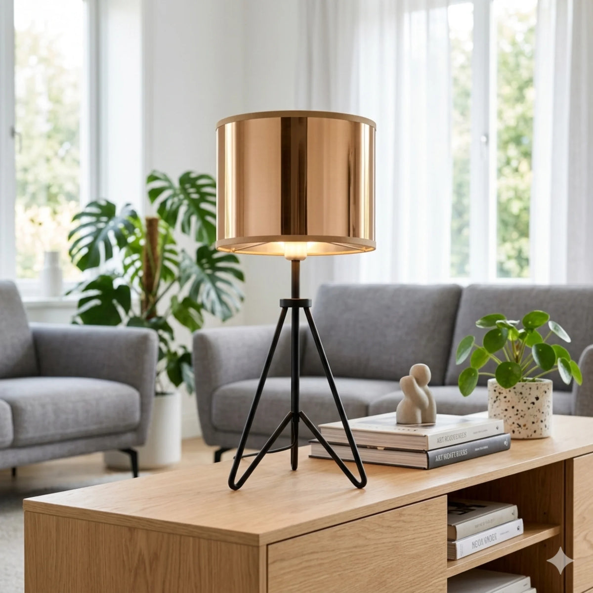 Lampenkap MAIA in koper – glanzend pvc voor E27, 20 cm