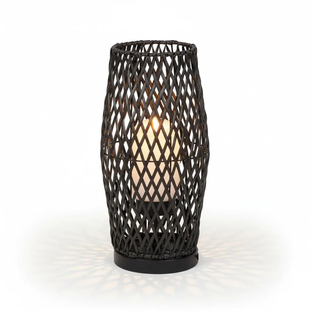 Tischlampe für außen Boho Rattan Stil BALI 22 