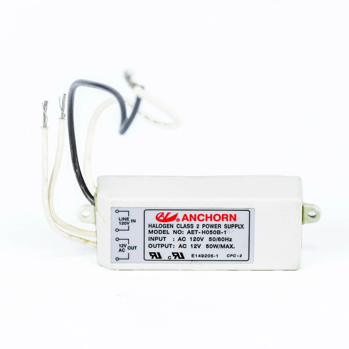 ANCHORN AET-H050B-3 Halogen Transformator mit 120V Eingang, 12V AC Ausgang und 50W maximaler Leistung