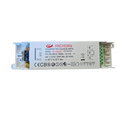 Anchorn AET-3352R1 Halogeen 12V reservetransformator 35-105W – Elektronische omvormer 11,5V AC 105W (3 uitgangen)