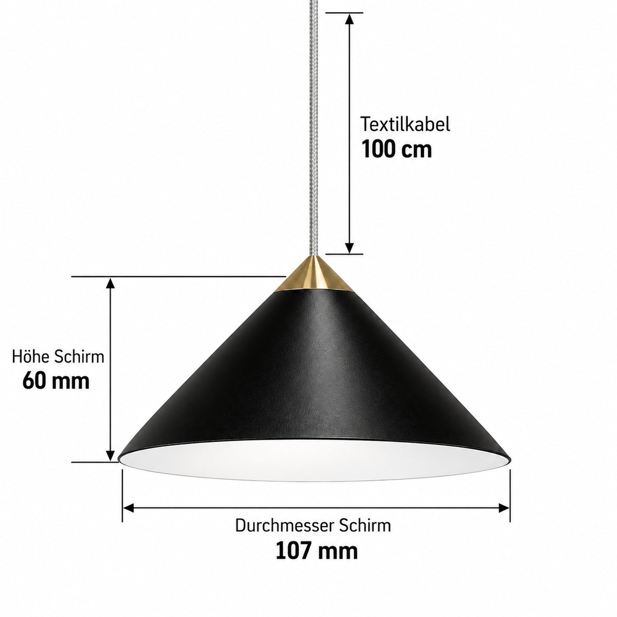 Kleine design hanglamp zwart, wit & messing Ø 10,7 cm – BRUCK MAX Via