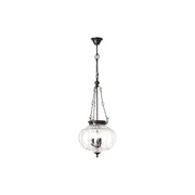 Brilliant Helyn 3-flammige Pendelleuchte im Vintage-Landhausstil aus braunem Metall und klarem Glas