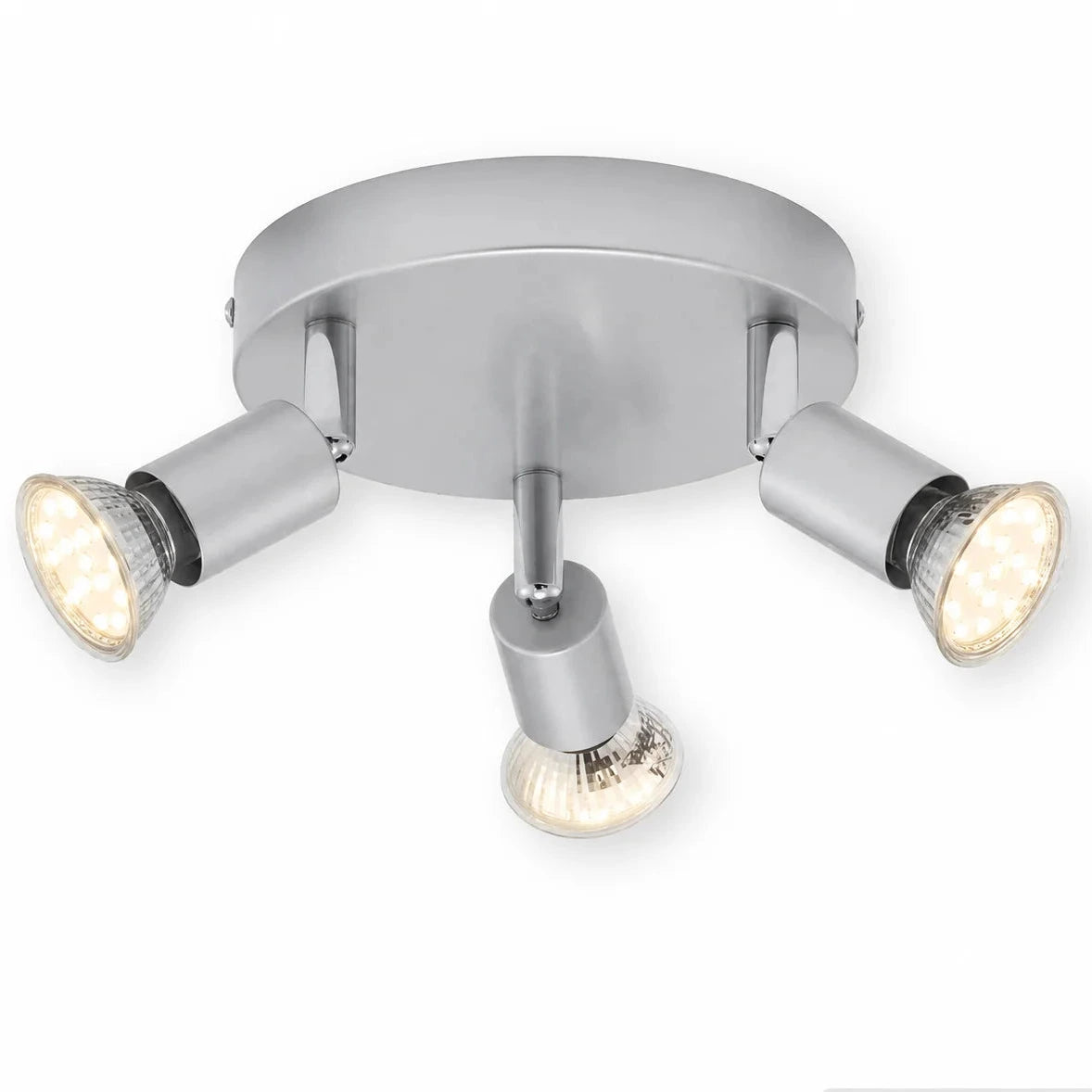 Briloner PICCO led-plafondspot 3-lichts titaniumkleurig – draaibaar, GU10, warmwit