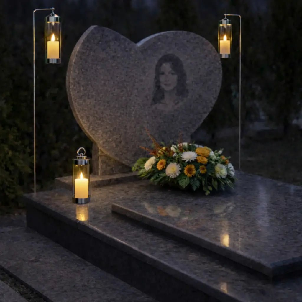 gartenlaterne mit erdspieß für led teelichter mit erdspießgrableuchte grabdekoration ohne strom  chrom silber klares glas elle 53182 sompex