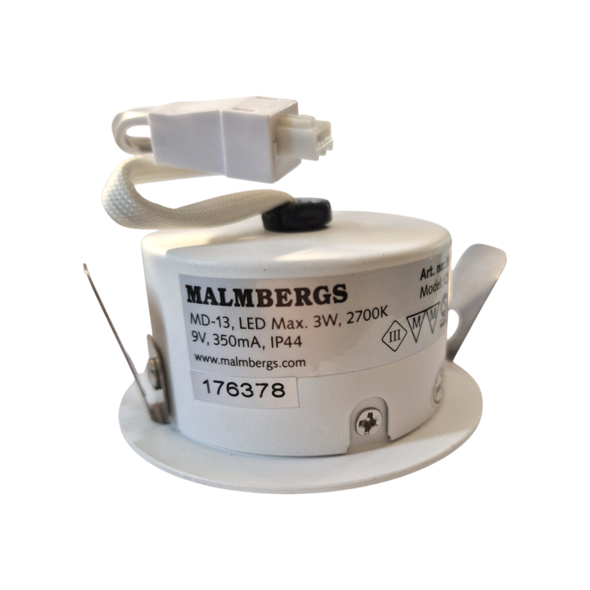 Malmbergs MD-13 LED Ersatzspot weiß, warmweiß 2700K, 3W, schwenkbar, IP44 – passend für MD-13 LED Kit