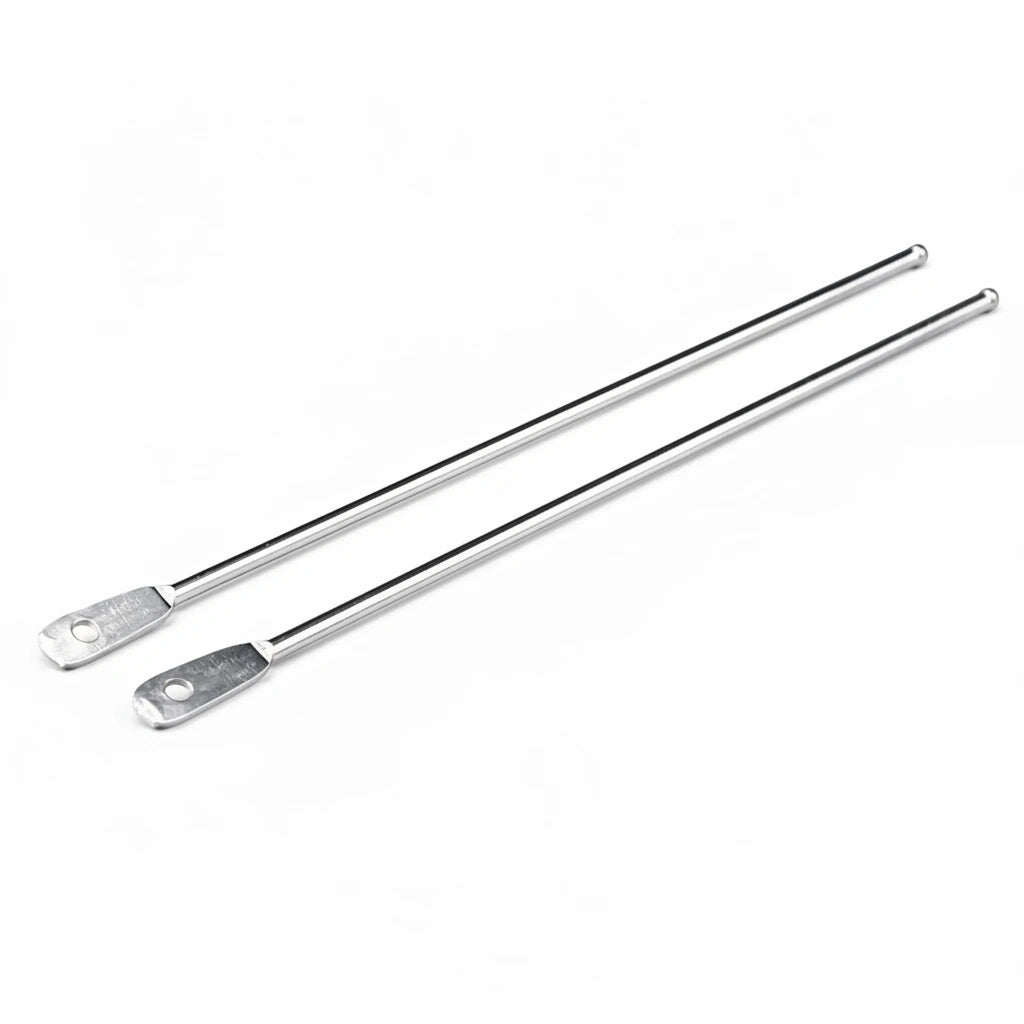 2× Stäbe 15,2 cm Chrom für 12V Seilsystem