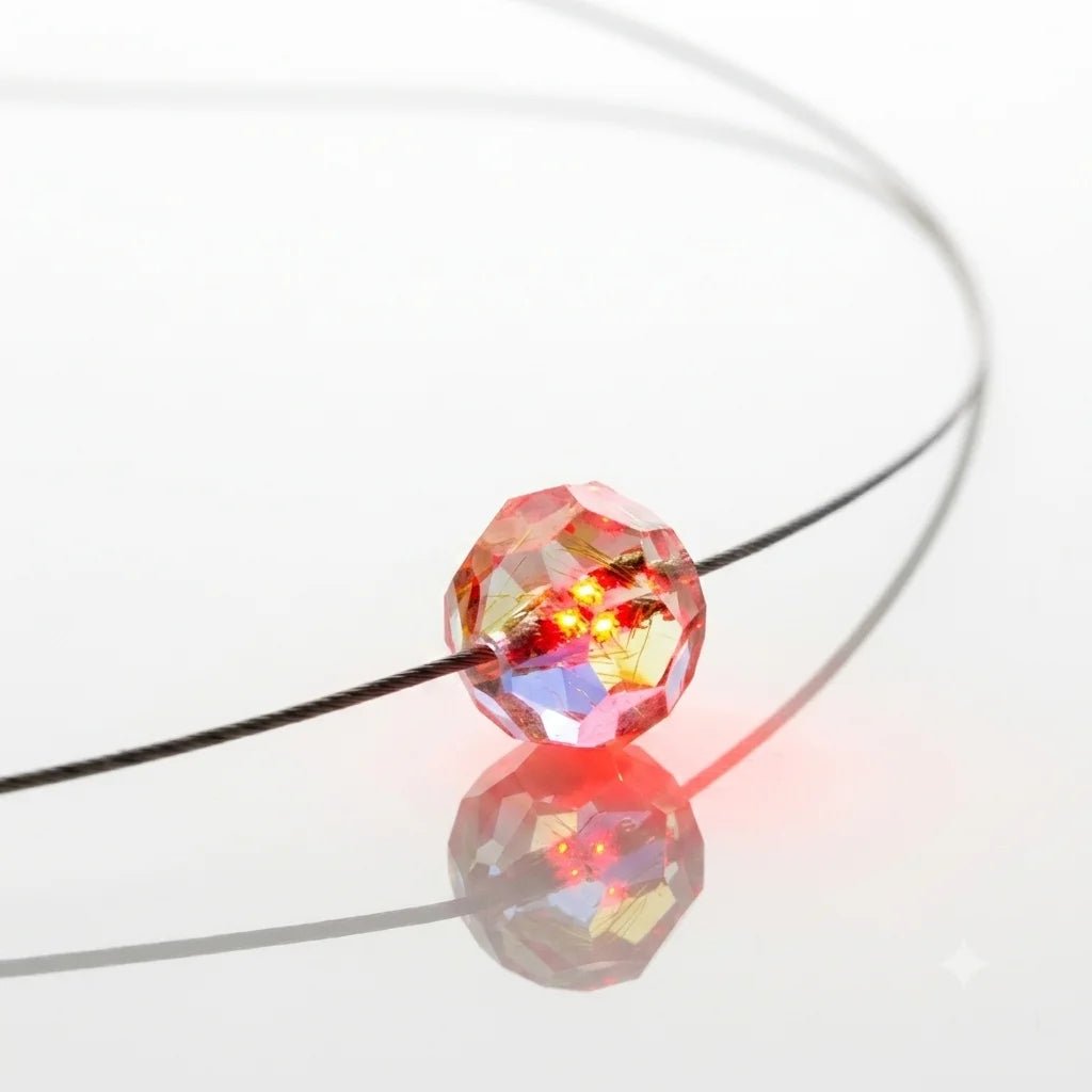 Leuchtende Halskette – Ball (geschliffen) – Rot – Swarovski® Elements