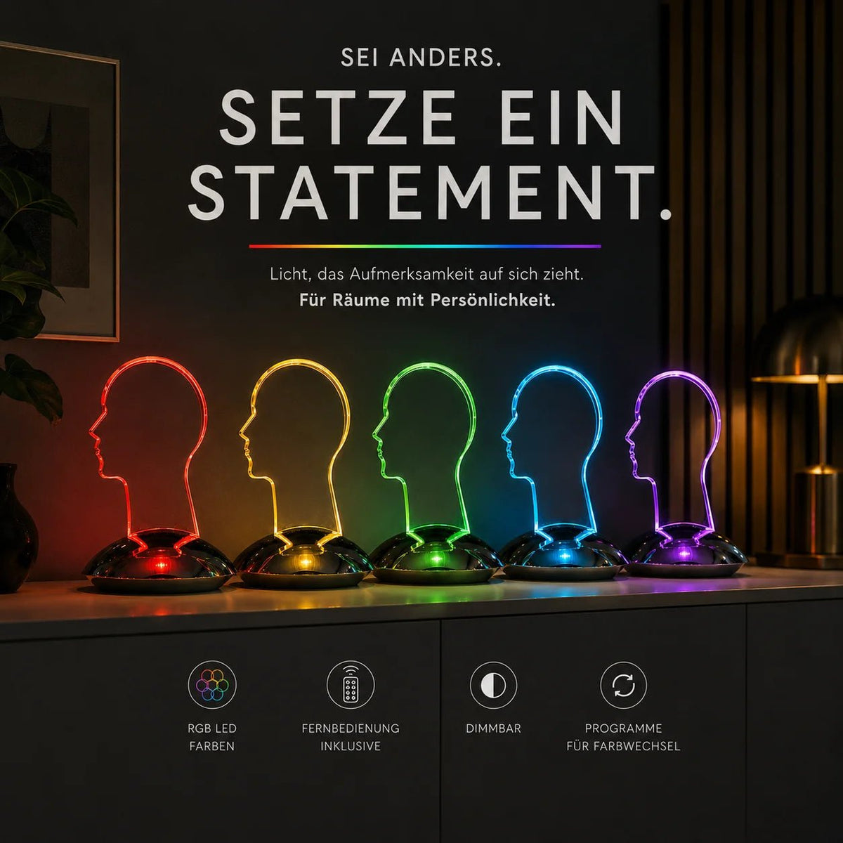 Head Design LED Tischlampe
