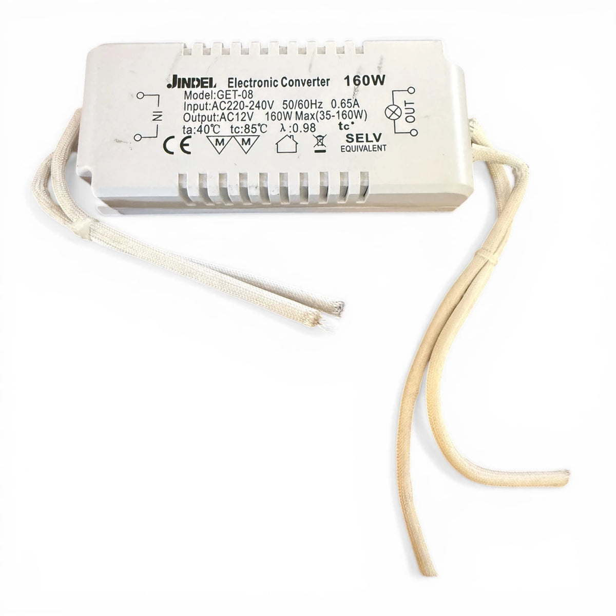JINDEL GET-08 elektronischer Halogen Transformator 12V 160W für Niedervolt Beleuchtung