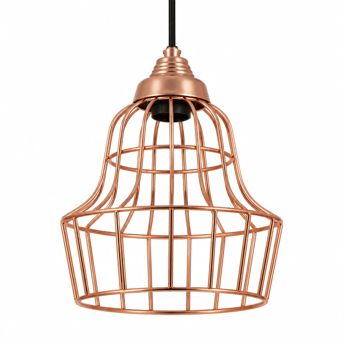 Light & Living Birke Pendelleuchte Kupfer Käfig Hängelampe Ø 17 cm Vintage Industrial