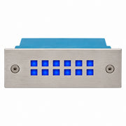 Einbauleuchte Edelstahl mit 12 blau leuchtenden LED-Öffnungen apollo lightling led6 blau
