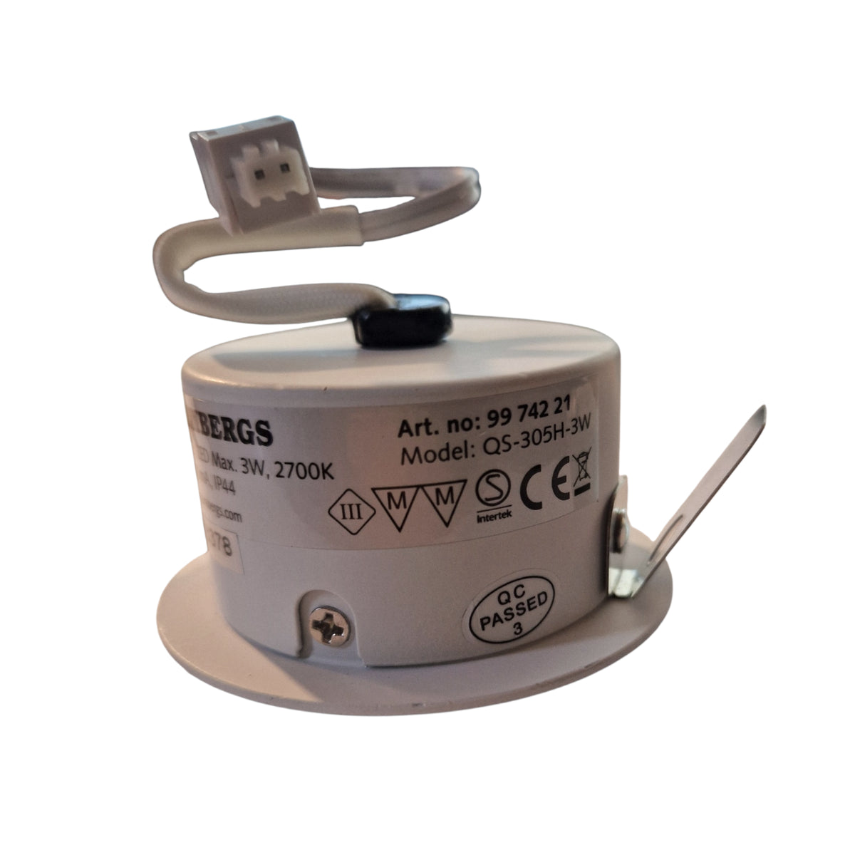 Original Malmbergs MD-13 LED Einbauspot 997421 mit Anschlusskabel und Steckverbinder als Ersatz für MD-13 LED Kit