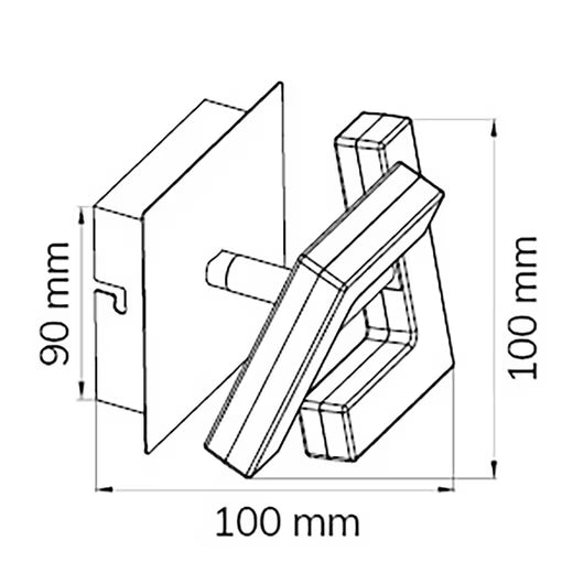 LED-Wandleuchte für den Innenbereich. Ihr kantiges Design in Nickel matt wirkt zeitlos. Piktogram