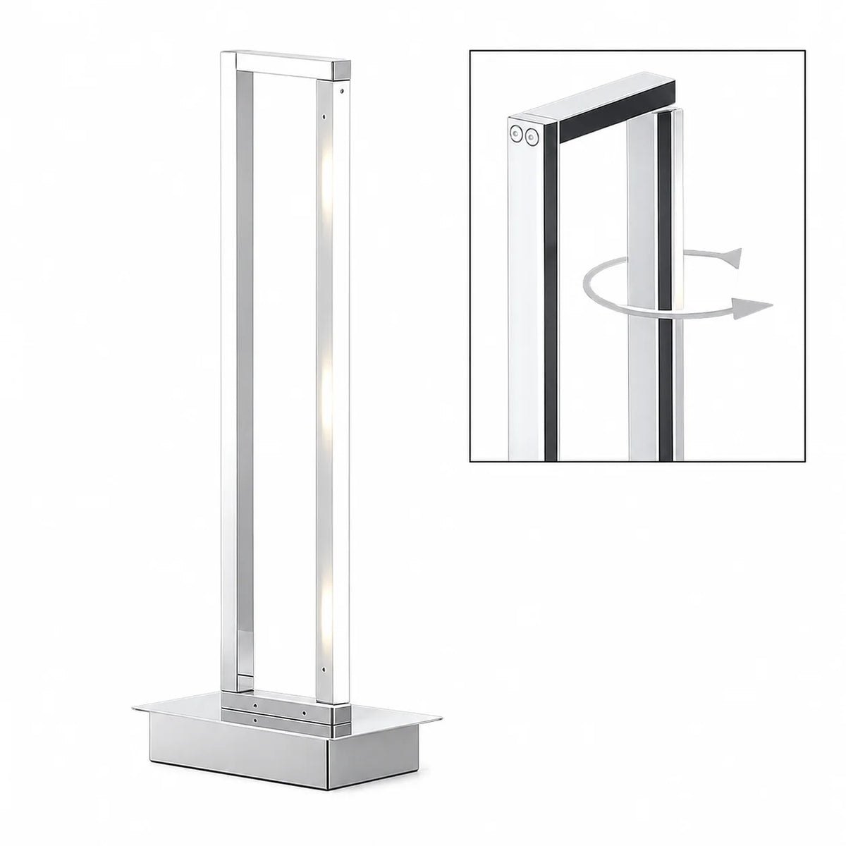 LED Tischleuchte Anders Chrom mit Touchdimmer – Design-Tischlampe