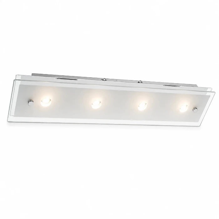 Schmale Wandleuchte Lumiera mit 4 Lichtpunkten Spiegelleuchte Schminktisch flach und schmal esto 9740025-4 