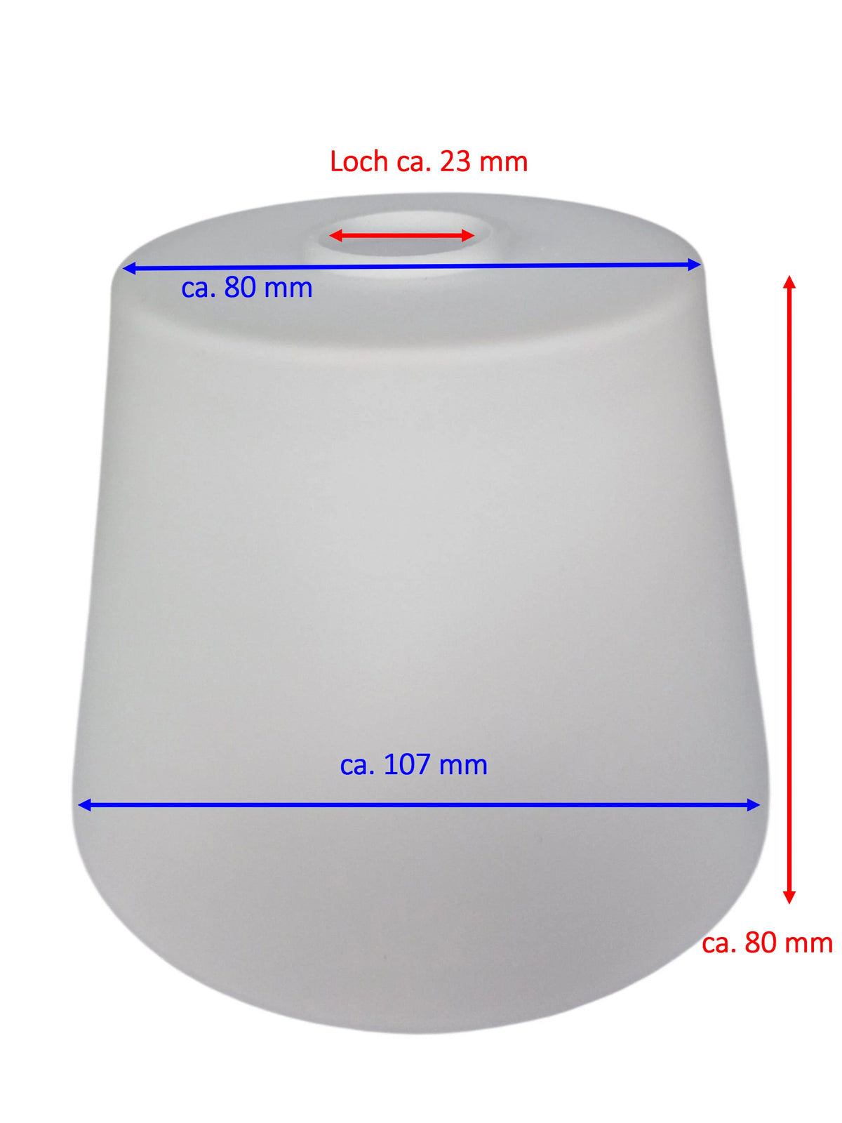 Lampenglas G9 Ersatzglas Loch 23mm weiß matt rund konisch 8cm 10cm Glasschirm Juppy 92074 92073 sompex 