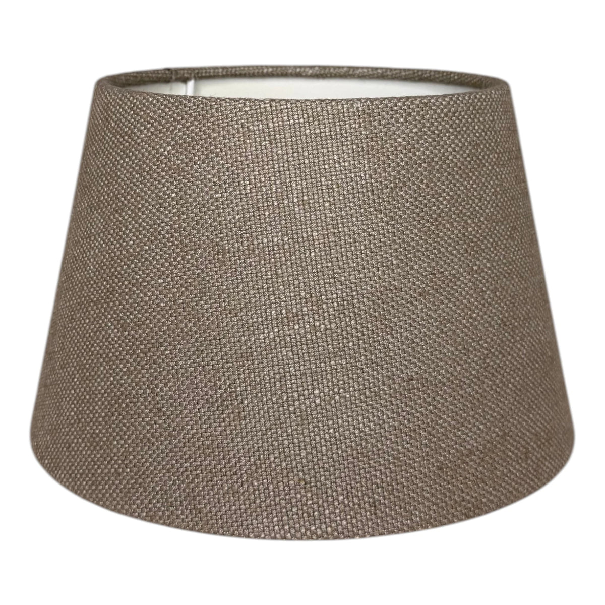 Konischer Lampenschirm in Lever Taupe aus Stoff, Frontansicht