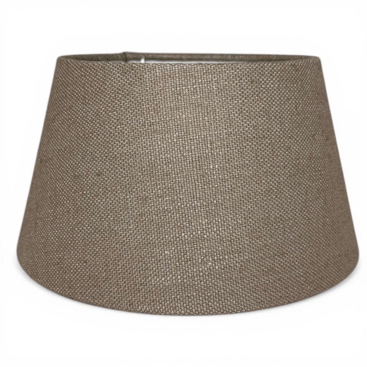 Konischer Lampenschirm in Lever Taupe aus Stoff, Frontansicht