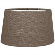 Ovaler Lampenschirm in Lever Taupe aus Stoff, Frontansicht